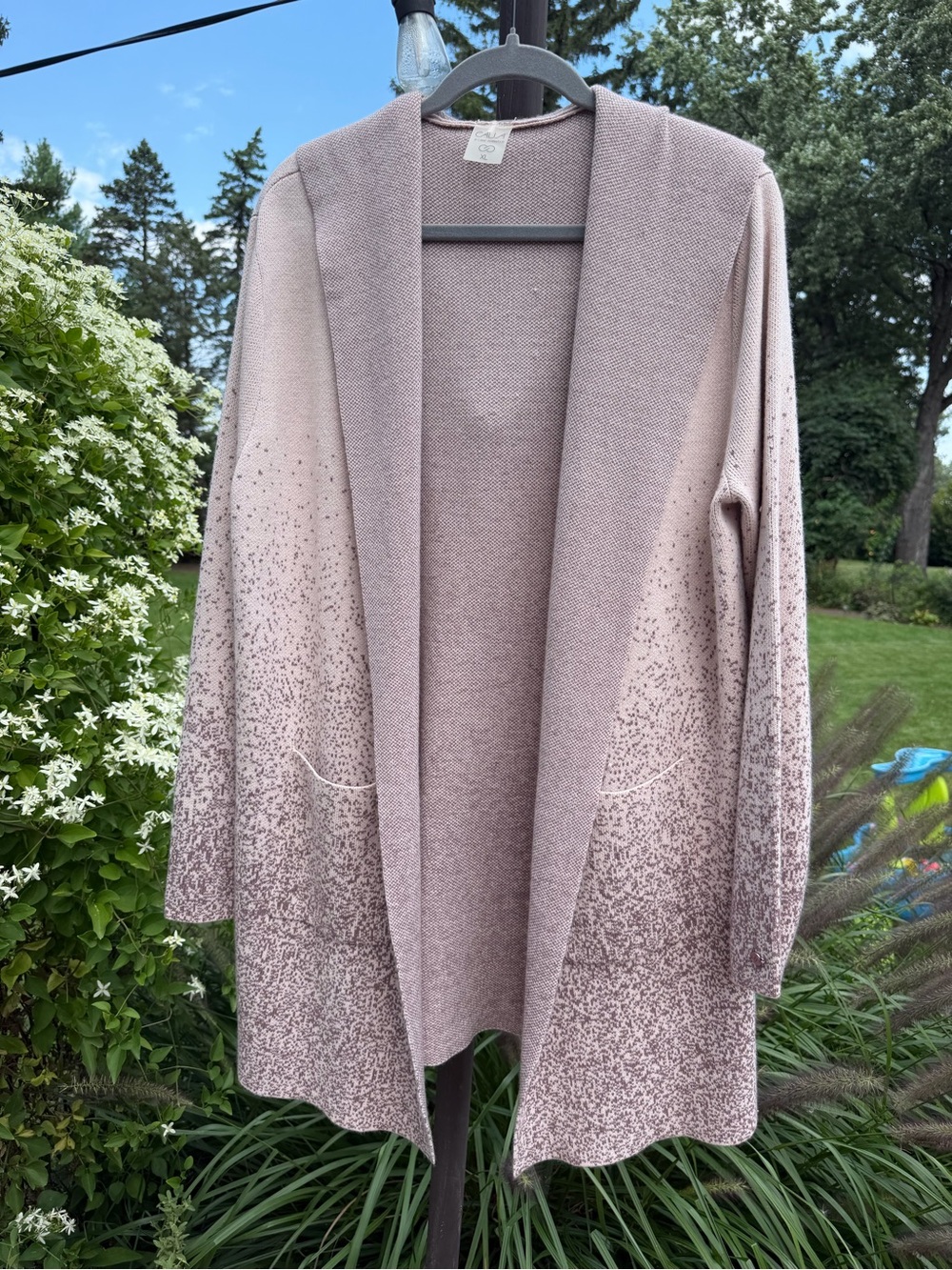 CALIA Hooded Open Front Cardigan XL Beige Brown